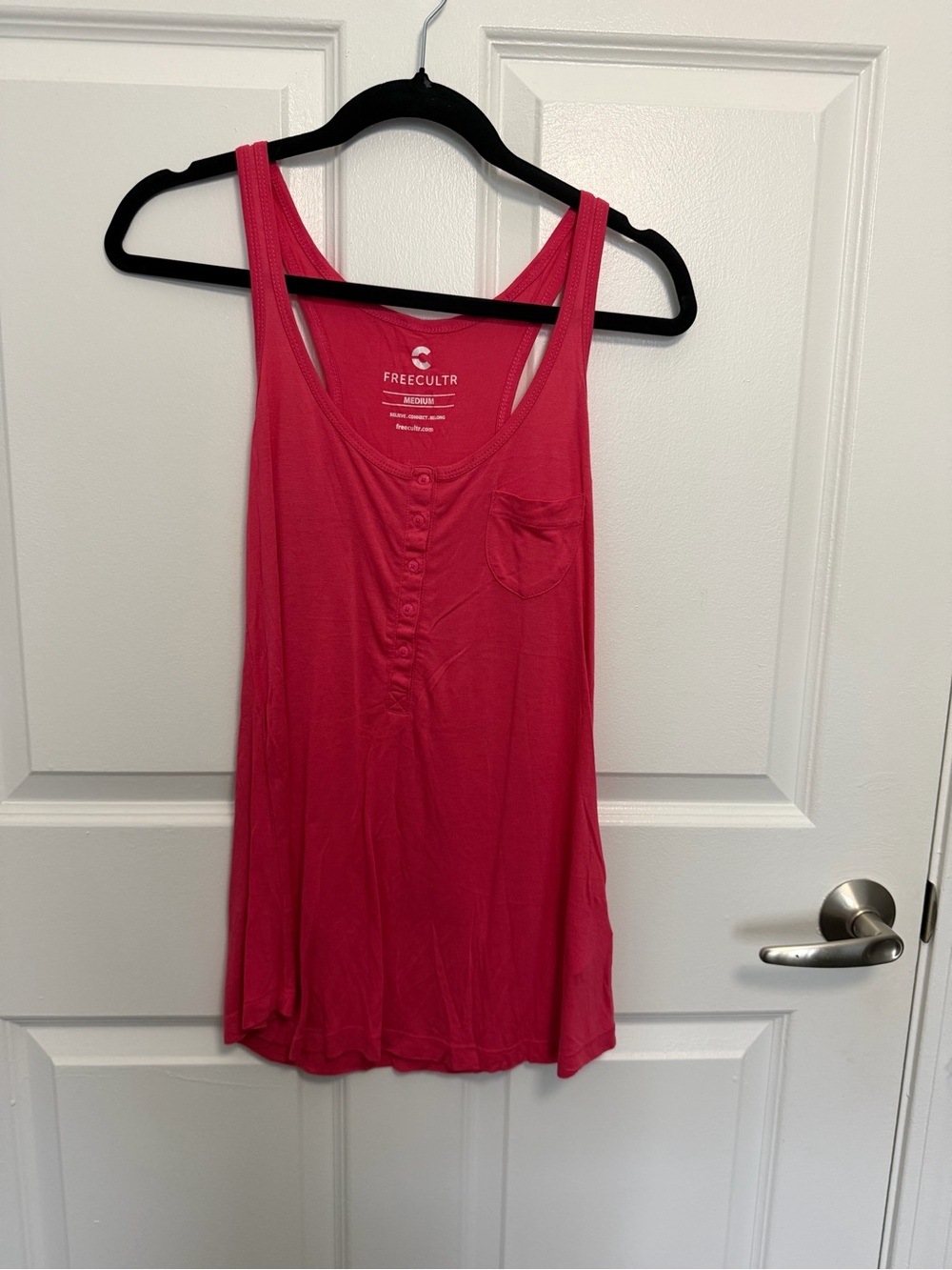 Women's Pink Button-Front Tank Top